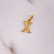 Dije Letra X 0.4gr / 1.7cm / Texturizado Oro Amarillo 18K #