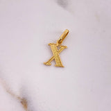 Dije Letra X 0.4gr / 1.7cm / Texturizado Oro Amarillo 18K #