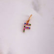 Dije Letra F 0.5gr / 1.5cm / Circones Colores Oro Rosa 18K $