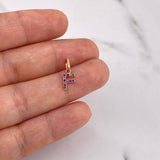 Dije Letra F 0.5gr / 1.5cm / Circones Colores Oro Rosa 18K $