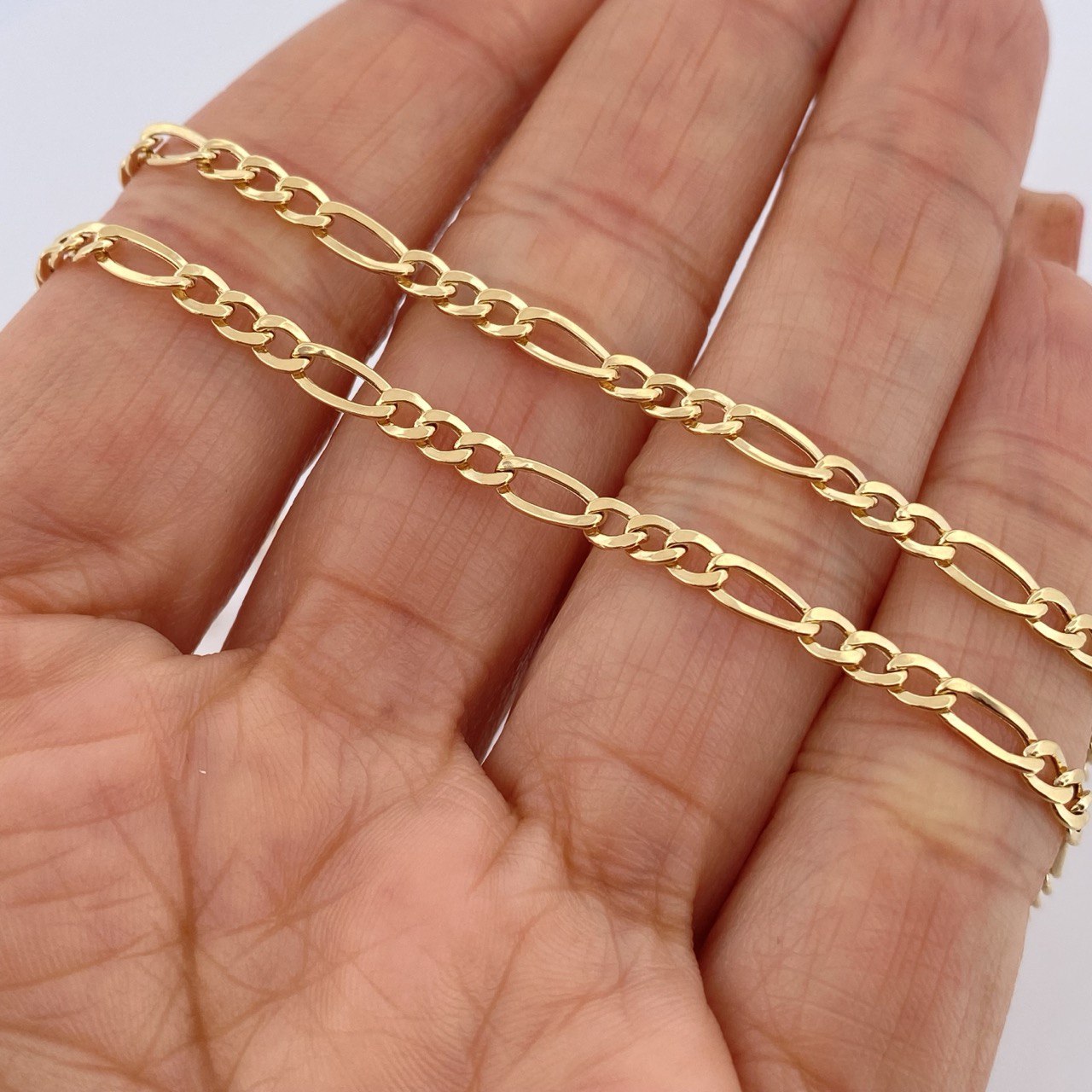 Cadena Figaro 3.7gr / 51.7cm / Oro Amarillo +1 18K $