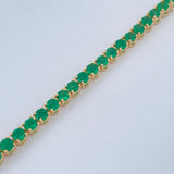 Pulso Tennis Esmeraldas 7.9gr / 18.5cm / Oro Amarillo 18K &
