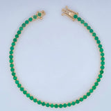 Pulso Tennis Esmeraldas 7.9gr / 18.5cm / Oro Amarillo 18K &