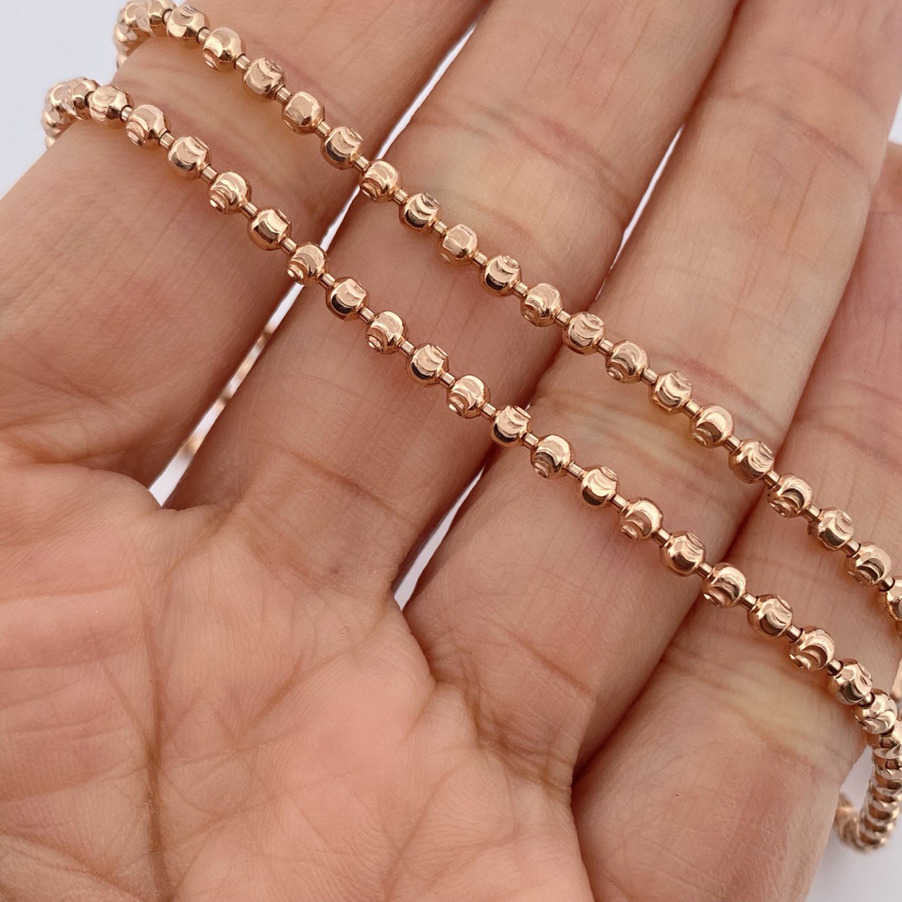 Cadena Militar Media Luna 15.6gr / 51cm / Oro Rosa Nac.Esp. 18K $