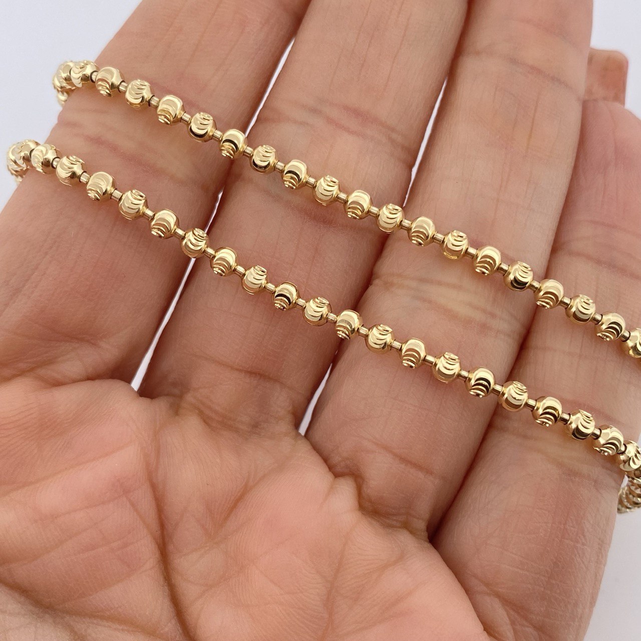 Cadena Militar Media Luna 16.05gr / 51cm / Oro Amarillo Nac.Esp. 18K $