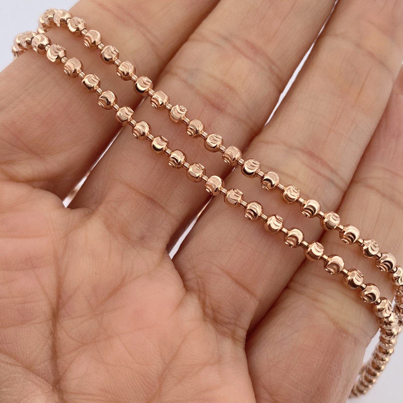 Cadena Militar Media Luna 20.15gr / 66cm / Oro Rosa Nac.Esp. 18K $
