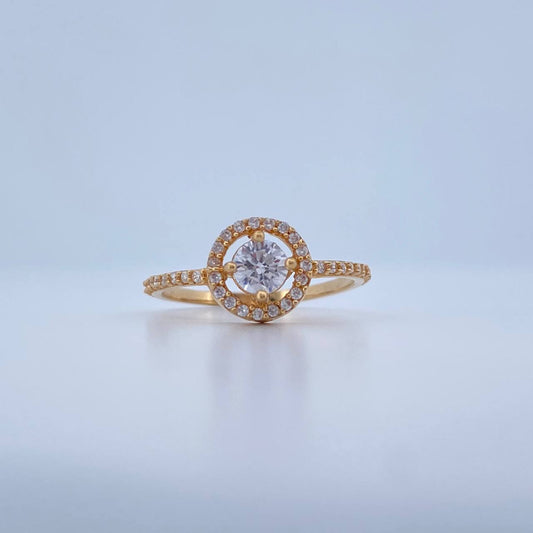 Anillo Halo 2.45gr / T6 1/2 / Oro Amarillo 18K &