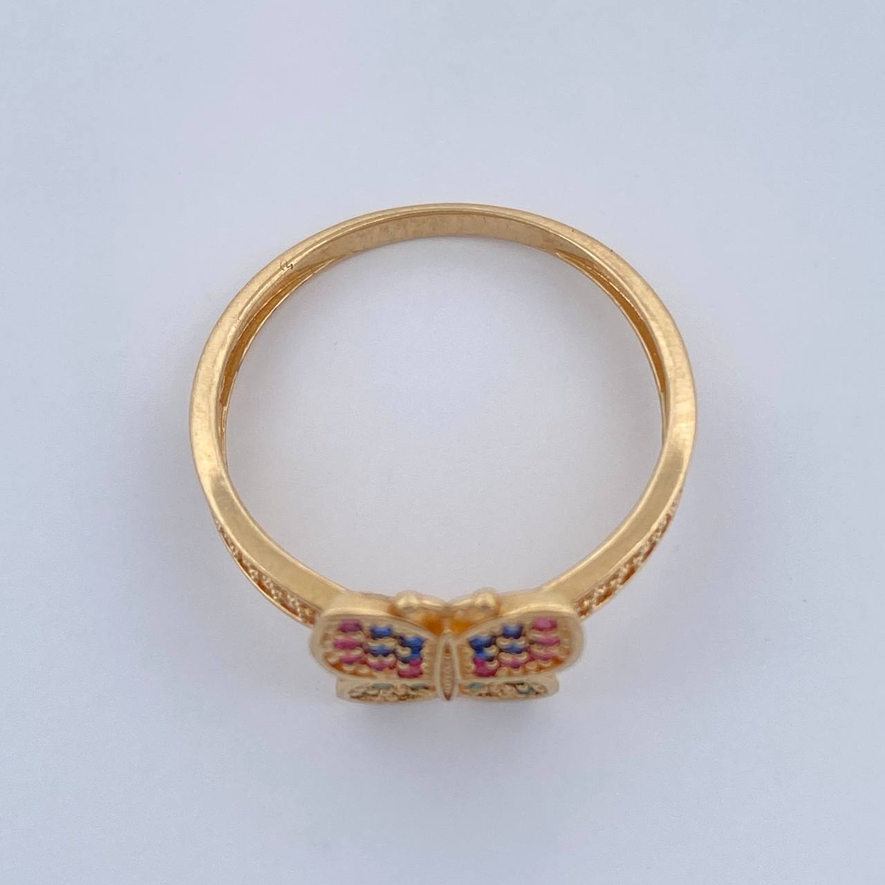 Anillo Mariposa 2.3gr / T7 / Oro Amarillo 18K &