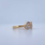 Anillo Pareja Corazones 2.35gr / T7 1/4 / Dos Oros Amarillo Blanco 18K &