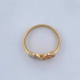 Anillo Pareja Corazones 2.35gr / T7 1/4 / Dos Oros Amarillo Blanco 18K &