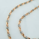 Cadena Rustica Nautilius 51.6gr / 70.6cm / 4.2mm Dos Oros Blanco Rosa 18K $