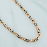 Cadena Rustica Nautilius 51.6gr / 70.6cm / 4.2mm Dos Oros Blanco Rosa 18K $