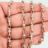 Cadena Rustica Nautilius 51.6gr / 70.6cm / 4.2mm Dos Oros Blanco Rosa 18K $