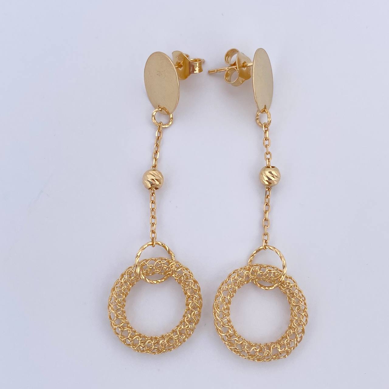 Topos Aretes Aros Circulos 3.8gr / 6cm / +4Oro 18K $