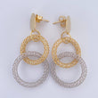 Topos Aretes Aros 5.15gr / 4.8cm / Dos Oros Amarillo Blanco +4 18K &