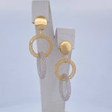 Topos Aretes Aros 5.15gr / 4.8cm / Dos Oros Amarillo Blanco +4 18K &