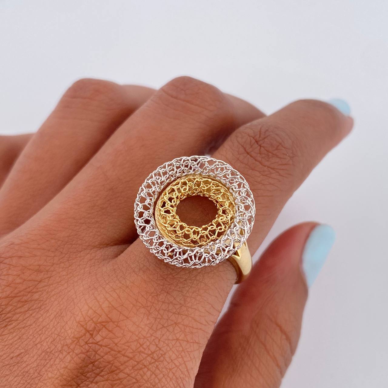 Anillo Aros 4.6gr / T6 1/2 / +4Oro 18K $