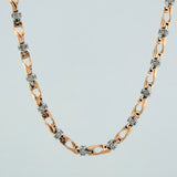 Cadena Rustica Nautilius 51.6gr / 70.6cm / 4.2mm Dos Oros Blanco Rosa 18K $