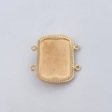 Herraje Placa Cruz Cristo 11.65gr / 3.2cm / Circones Blancos Tres Oros 18K &