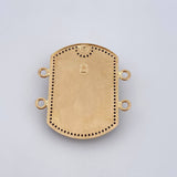 Herraje Placa Calavera 9.5gr / 3.5cm / Circones Fucsias Negro Dos Oros Negro Amarillo 18K &