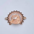 Herraje Rostro Jesus Aureola 6.5gr / 2.3cm / Circones Blancos Negros Dos Oros Blanco Rosa 18K &