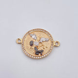 Herraje San Miguel Arcangel 4gr / 2cm / Circones Blancos Tres Oros 18K &