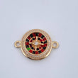 Herraje Ruleta 5.7gr / 2cm / Circones Blancos Oro Amarillo 18K &