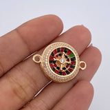 Herraje Ruleta 5.7gr / 2cm / Circones Blancos Oro Amarillo 18K &