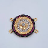 Herraje Ruleta 6.3gr / 2.6cm / Circones Blancos Negros Fucsias Tres Oros 18K &