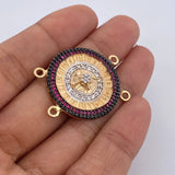 Herraje Ruleta 6.3gr / 2.6cm / Circones Blancos Negros Fucsias Tres Oros 18K &