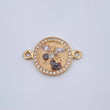 Herraje San Miguel Arcangel 2.45gr / 1.5cm / Circones Blancos Tres Oros 18K &