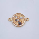 Herraje San Miguel Arcangel 2.45gr / 1.5cm / Circones Blancos Tres Oros 18K &