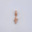 Dije Rayo 0.55gr / 1.7cm / Circones Blancos Oro Rosa 18K &