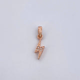 Dije Rayo 0.55gr / 1.7cm / Circones Blancos Oro Rosa 18K &
