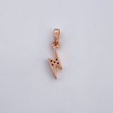Dije Rayo 0.55gr / 1.7cm / Circones Blancos Oro Rosa 18K &