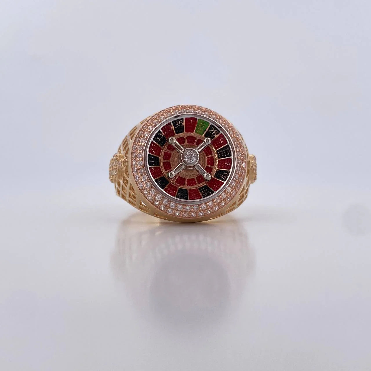 Anillo Ruleta 9.55 g / T10 Dos Oros Amarillo Blanco 18K