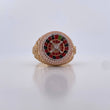Anillo Ruleta 9.95gr / T9 1/2 / Circones Blancos Tres Oros 18K &