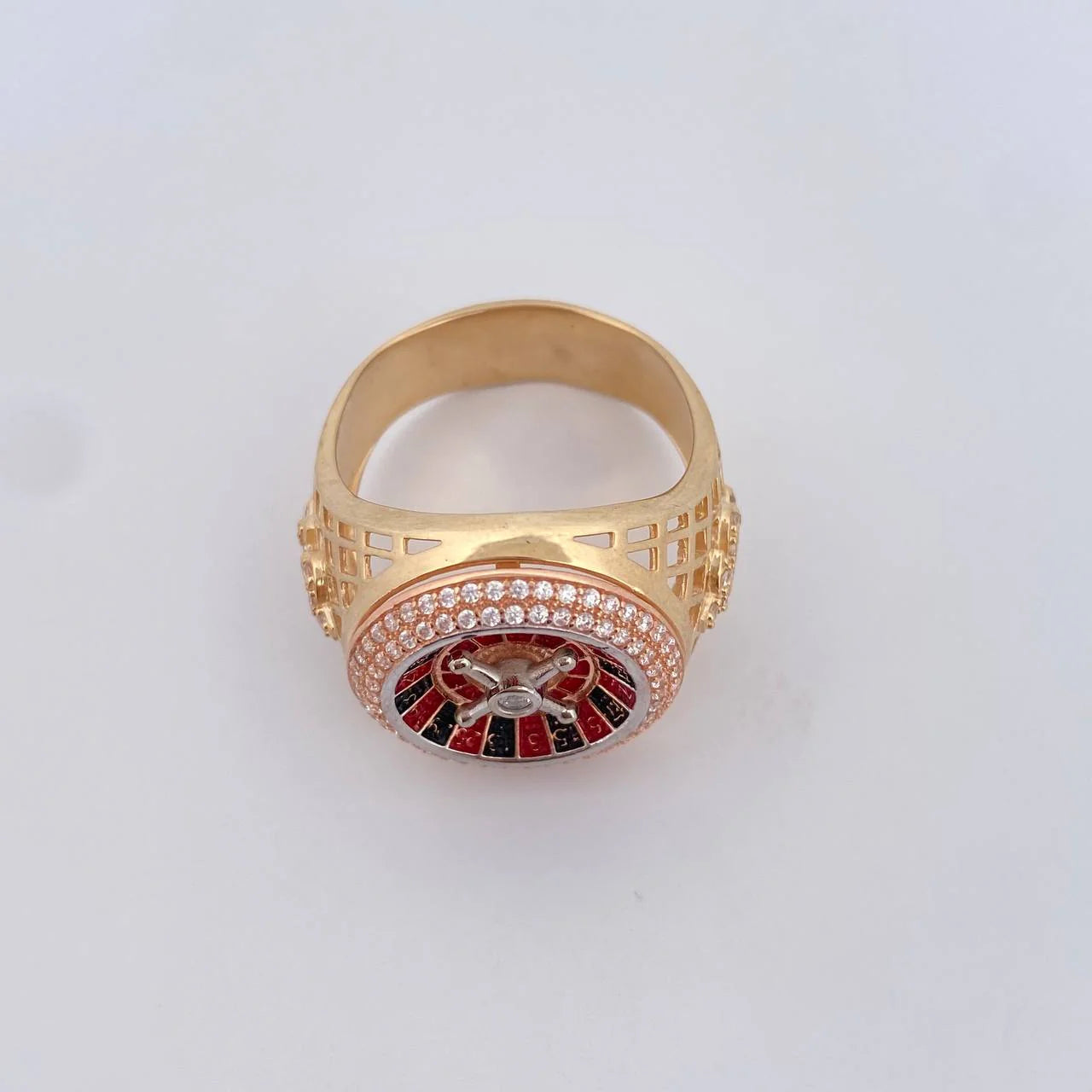 Anillo Ruleta 9.55 g / T10 Dos Oros Amarillo Blanco 18K
