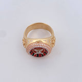Anillo Ruleta 9.95gr / T9 1/2 / Circones Blancos Tres Oros 18K &