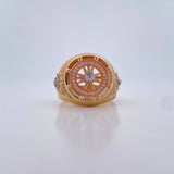 Anillo Timon 11.1gr / T10 1/2 / Circones Blancos Tres Oros 18K &