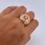 Anillo Timon 10.6gr / T10 / Circones Blancos Tres Oros 18K &