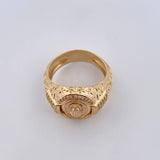 Anillo Virgen Guadalupe 11.1gr / T11 1/2 / Circones Blancos Oro Amarillo 18K &