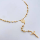 Rosario Virgen Milagrosa 10.85gr / 56.4cm / 4mm Balin Diamantado Oro Amarillo 18K &