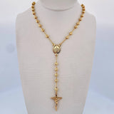 Rosario Virgen Milagrosa 10.85gr / 56.4cm / 4mm Balin Diamantado Oro Amarillo 18K &