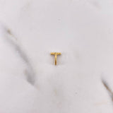 Dije Letra T 0.25gr / 0.8cm / Circones Colores Oro Amarillo 18K $