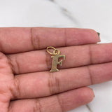 Dije Letra F 0.75gr / 1.9cm / Liso Oro Amarillo 18K #