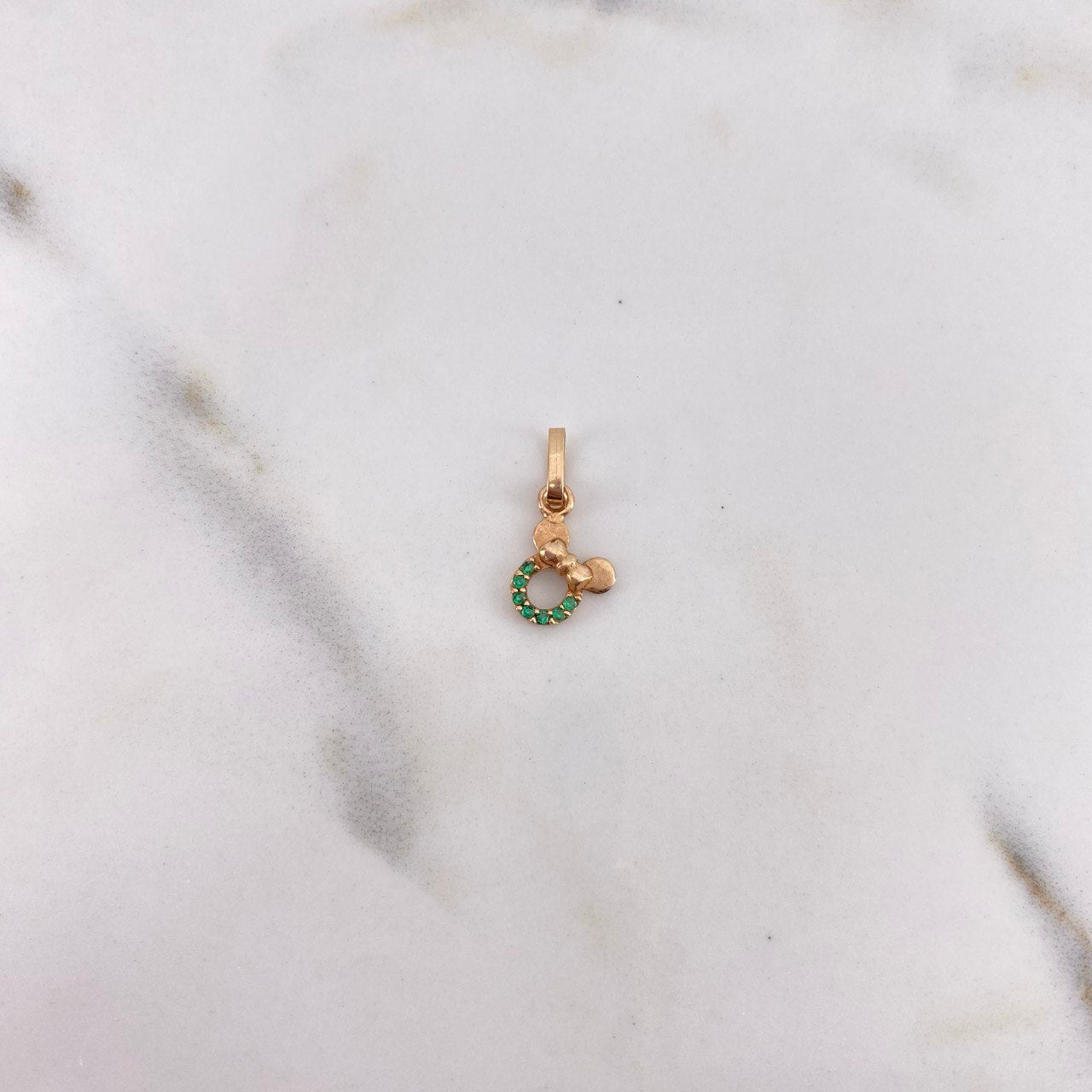 Dije Raton 0.35gr / 1.5cm / Circones Verdes Oro Rosa 18K $