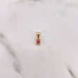 Dije Oso Ts 0.3gr / 1.1cm / Circon Fucsia Oro Amarillo 18K #