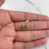 Dije Conejo 1.5gr / 2cm / Circones Fucsia Negros Oro Amarillo 18K #