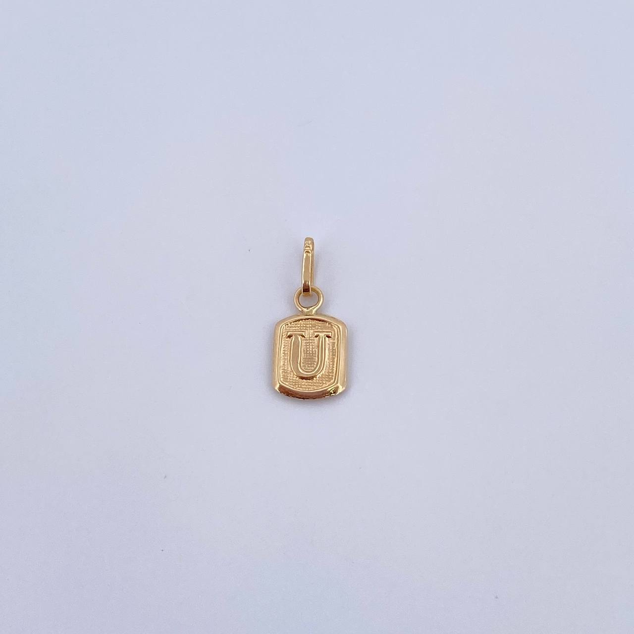 Dije Letra U 0.35gr / 1.5cm / Liso Oro Amarillo 18K &
